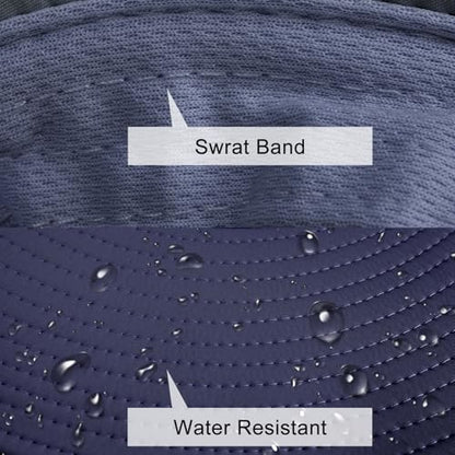 Sun Hats for Men Women Fishing Hat UPF 50+ Breathable Wide Brim Summer UV Protection Hat - color: 1pack-navy Blue