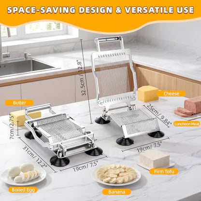 Anatole Commercial Cheese Slicer Butter Cutter for Block Cheese Butter Squares with 1/5'' Interchangeable Cutting Plate Replaceable Stainless Steel Wire Home Restaurant Kitchen Cook Baking Tool