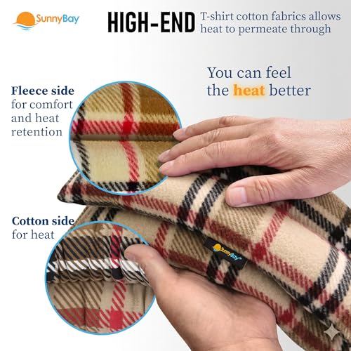 SunnyBay Microwavable Heating Pad for Neck and Shoulder, Heated Neck Wrap, Microwave Heat Pad, Weighted Beanbag Moist Hot or Cold Compress, 2.2 lbs, 26x4 Inches, London - color: 4x26 - London Plaid