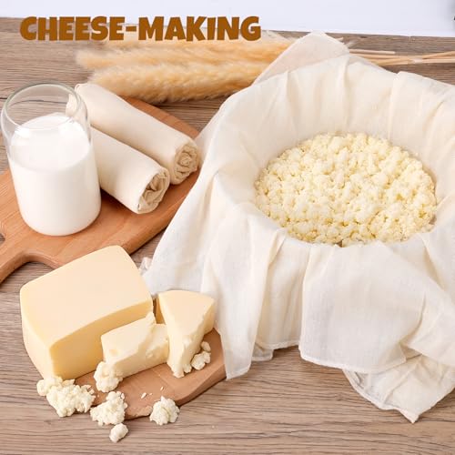 5 PCS Cheese Cloths, 36x36 Inch Cheesecloth Reusable Unbleached, Cheese Cloths for Straining, Cheese Making,Juicing,Baking & Cooking.