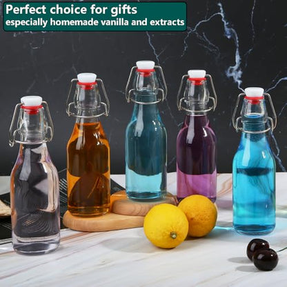 ZEBEIYU 12 Pack 8.5 oz swing top glass bottles,flip top glass bottle with airtight lid for home brewing,kombucha,kefir,vanilla extract,beer,oil,vinegar,homemade juices,soda,beverages,2nd fermentation - size: 8.5 oz