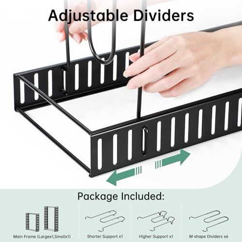 ORDORA Pots and Pans Organizer under Cabinet, 8 Tier Pot Organizers Rack Expandable 11.65" to 19.02" Height with 3 DIY Methods, Adjustable Pan Organizer inside Cabinet Kitchen Storage Organization - style: L-19.02"H-LightDuty
