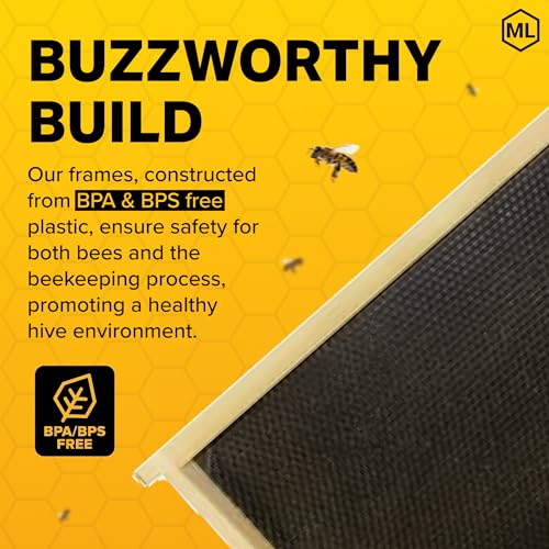 Mann Lake Premium Beekeeping Frames, Fully Assembled, Deep Rite-Cell Hive Frames, Beeswax Coating, Universal Fit, BPA & BPS Free, 9 1/8 Inches, Black, 20-Pack - style: Black Assembled Frames