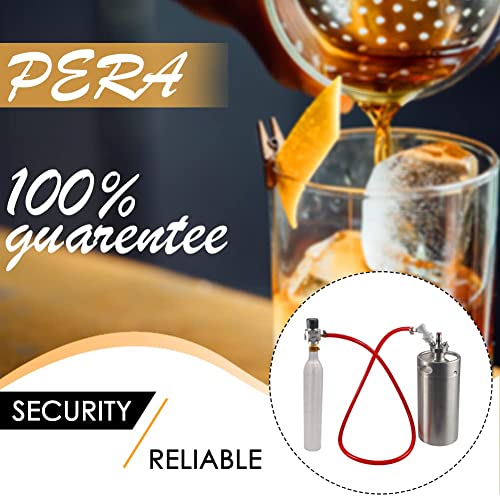PERA Soda Gas Regulator Tr21.4 Include Red Gas Line Assembly,Ball Lock Gas Disconnect for Soda Maker Sparkling Water Soda Cylinders Soda Canister