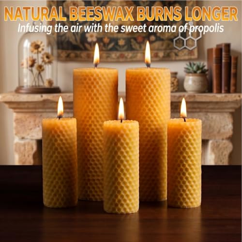 60pcs Natural Beeswax Coated Deep Foundation Sheets, Beeswax Sheets, Beeswax Coated Deep Foundation, Bee Foundation Sheets for Beehive Frames, Beeswax Foundation Sheets for Candle Making