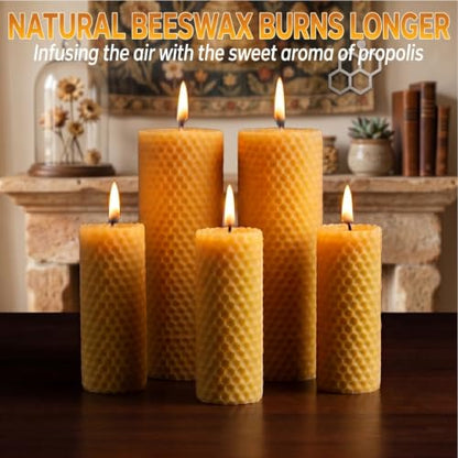 60pcs Natural Beeswax Coated Deep Foundation Sheets, Beeswax Sheets, Beeswax Coated Deep Foundation, Bee Foundation Sheets for Beehive Frames, Beeswax Foundation Sheets for Candle Making