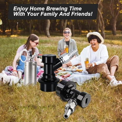 2 PCS Ball Lock Keg Fittings Beer Corny Keg Liquid Connectors with Stainless Steel 1/4" Liquid Barb and MFL Thread Swivel Nuts for Homebrew with 2 Hose Clamps