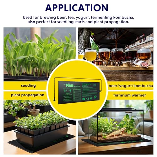 iPower 4 Pack 10" x 20.75" Seeding Heat Mat Upgraded Carbon Film Indoor Warm Hydroponic Plant Germination Starting Pad Durable Waterproof, Black - size: 10" x 20.75"(x4), style: Upgraded Carbon Film