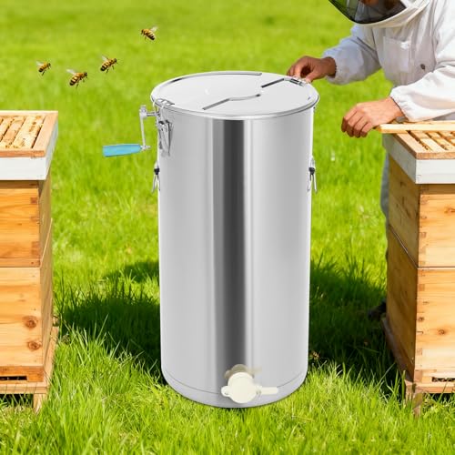 Stainless Steel Manual Honey Extractor, Household Beekeeping Machine Honey Presser Beeswax Press Tool Honey Presser Manual Beekeeping Extraction Tool for Honey Fruits Vegetables Juice (Style A) - color: Style A