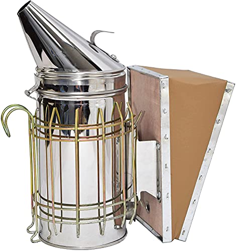 VIVO Large Stainless Steel Bee Hive Smoker, BEE-V001L | Heat Shield, Beekeeping Equipment, Tool Kit - size: Large
