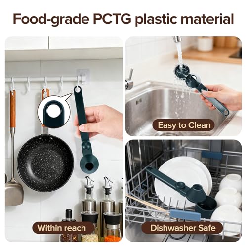 Coffee Scoop & Funnel, Jade Green, 2 Models A&B, 2Pcs | For Reusable K-Cup Pods, 2Tbsp Dosing Spoon, 51mm Espresso Tamper, BPA-Free PCTG, Dishwasher Safe - color: Jade Green