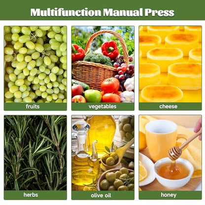 3L Fruit Wine Press Fruit Cider Grinder w/Dual Stainless Steel Barrels Manual Juice Maker Cider Apple Grape Tincture Vegetables Honey Olive Oil Making Press for Herb Vegetables Home Kitchen Use - size: 3L/0.8Gallon