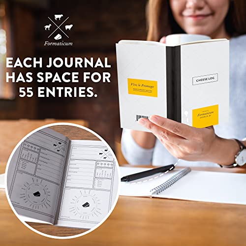 Formaticum Cheese Log & Pocket Journal - Must Have for Cheese Lovers for Making Cheese Notes and Journaling - Space for 55 entries - Cheese Book Measures 6 by 3.75 inch - QTY 3 - style: QTY 3