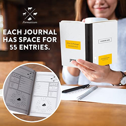Formaticum Cheese Log & Pocket Journal - Must Have for Cheese Lovers for Making Cheese Notes and Journaling - Space for 55 entries - Cheese Book Measures 6 by 3.75 inch - QTY 3 - style: QTY 3