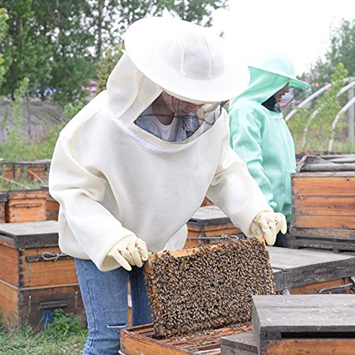 Breathable Beekeeping Protective Jacket Suit with Pull Hat Veil for Professional and Beginner Beekeepers Without Pants - color: Pink
