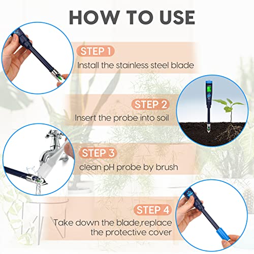 Digital pH Tester for Soil, Soil pH Test Kit for Indoor Potted Plants, Professional pH Meter for Soil and Water, Measuring Soil pH for Garden, Grass,Lawn, Greenhouse,Outdoor,Farming, Yard Use - style: Digital Soil pH Meter