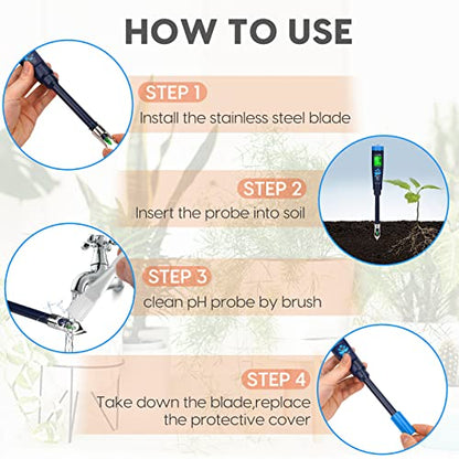 Digital pH Tester for Soil, Soil pH Test Kit for Indoor Potted Plants, Professional pH Meter for Soil and Water, Measuring Soil pH for Garden, Grass,Lawn, Greenhouse,Outdoor,Farming, Yard Use - style: Digital Soil pH Meter
