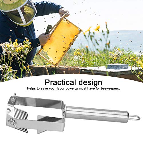 2 in 1 Honey Uncapping Fork Scraper Tool, 17 Tine Stainless Steel Adjustable Uncapping Fork Beekeeping Uncapping Comb for Varroa Mite Honey Harvesting Apiary Supplies