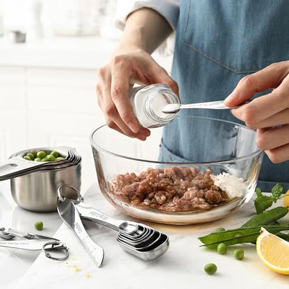 Spring Chef Stainless Steel Measuring Cups & Spoons Set of 20 with Leveler, Nesting 7 Metal Measuring Cups & 13 Spoons for Dry & Liquid Ingredients, Dishwasher Safe Kitchen Tools for Cooking & Baking - style: Cups & Spoons - Set of 20