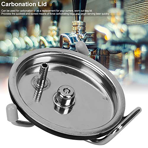 Homebrew Carbonation Keg Lid with 0.5 Micron Stainless Steel Carbonation Stone Replacement Compatible with Pepsi Kegs