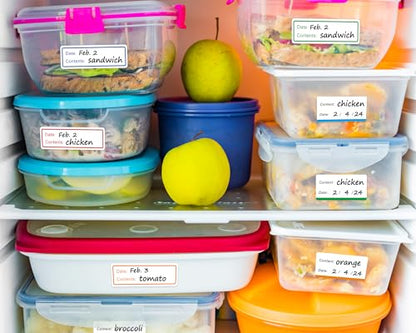 300 PCS Removable Freezer Labels, 1 x 3 Inch Food Labels to Write on Food Storage Stickers Date Label, Waterproof Oil Resistant Canning Labels Jar Labels Freezer Paper Label, Clean Leaves No Residue - color: Multicolor, 1'' X 3''