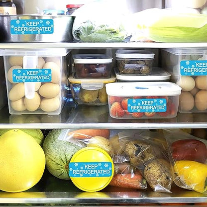 Rectangle Keep Refrigerated Sticker Waterproof Rectangle Refrigerated Label | Blue Keep REFRIGERATED Food Packaging Warning Labels Pharmacy Drugstores Warning Label 500 Pcs Cold Food Shipping 0.5X1.5'' - color: Blue, size: 0.5 X 1.5 Inch Rectangle