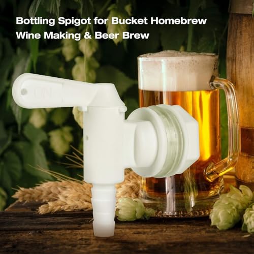 FERRODAY 2 Pack Bottling Spigot for Bucket Homebrew Wine Making Beer Brew Barbed Outlet Faucet Premium Plastic Faucet Tap Easy to Use Faucet- 2 Pack Faucet - size: 2 Bucket Spigot