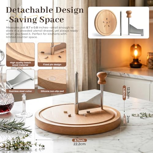 Girolle Cheese Curler with Hole Punch & Tweezers - Natural Beech Wood Cheese Shaver for Tete de Moine, Parmesan & Chocolate - Cheese Flower Cutter for Charcuterie Board Accessories & Gifts