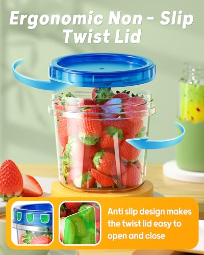 BiuLeon 12 Pack-24 oz Freezer Storage Containers, Plastic Food Storage Containers with Twist Top Lids, BPA Free and Reusable Soup Containers with Lids, Leakproof/Microwave/Dishwasher Safe - color: 12Pack-24oz