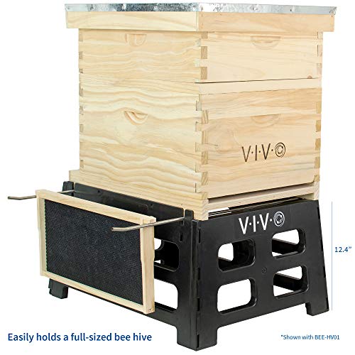 VIVO Black Plastic Beehive Stand, BEE-HVST | For 10 Frame Langstroth Hives, Beekeeping Hive Support Rest, Frame Holder