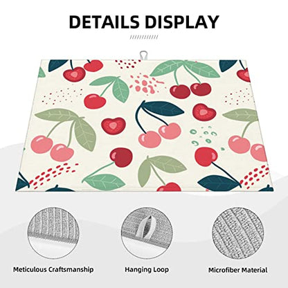 Large Dish Drying Mats For Kitchen Counter Microfiber Kitchen Drying Mat XL Draining Pad Absorbent Quick Drying Dish Mat 18x24 Inch - Cherry - color: Cherry