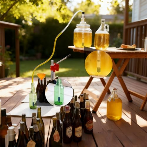 14” Auto Siphon with 12.9” Bottle Wand & 5.5FT Food-Grade Silicone, Beer Wine Siphon Racking Cane fit Liquid Transfer, Effortless Bottling Fermentation Mead HomeBrew Making(Blue Tubing Clamp)