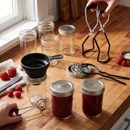 Canning Supplies Starter Kit Canner Tools for Water Bath and Pressure Canning Utensil Set includes Jar Lifter, Tongs, Funnel, Wrench, Lid Lifter for Beginners - color: Canning supplies kits