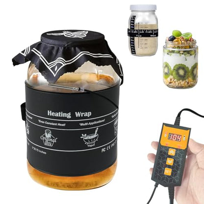 Sourdough Warmer Wrap Kombucha Heating Wrap Fermentation Heat Pad with Temperature Control Timer Sourdough Starter Warming Mat for Home Brewing Fermentation Sourdough Proofing