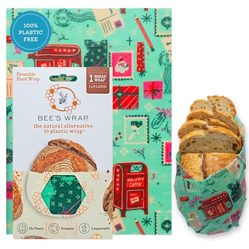 Bee's Wrap Beeswax Wraps for Bread - Beeswax Bread Wrap for Sourdough & Bread Storage - Plastic Free Made in USA Reusable Natural Food Wrap - Seasons Greetings - color: Seasons Greetings