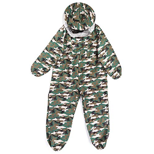 Aramox Beekeeping Suit Polyester Bee Protective Suit XXL One Piece Smock with Veil Breathable Lightweight Partial Zip Hat for Beekeepers Agricultural Use Face and Skin Cover (XL)