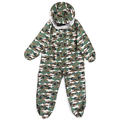 Aramox Beekeeping Suit Polyester Bee Protective Suit XXL One Piece Smock with Veil Breathable Lightweight Partial Zip Hat for Beekeepers Agricultural Use Face and Skin Cover (XXL)
