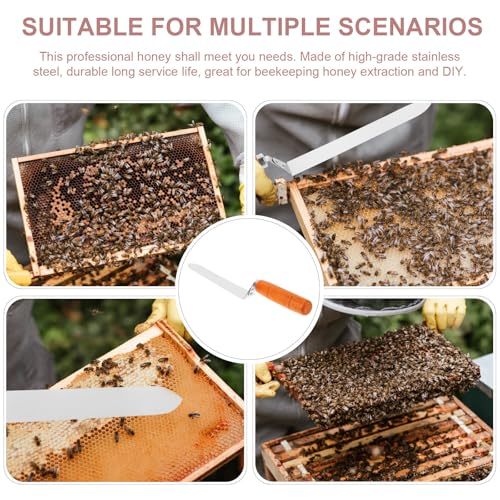 Stainless Steel Honey Uncapping Knife with Ergonomic Handle for Beekeeping Extraction Manual Beehive Scraper Tool Random Color