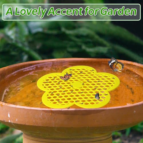4PCS Bee Watering Station for Garden, 8.66 Inch Flower Floating Bee Island | EVA Foam Butterfly Bee Water Feeder, Floating Bee Waterer Station, Bee Hydration for Bird Bath, Pond, Patio, Outdoor Garden
