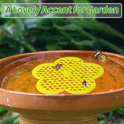 4PCS Bee Watering Station for Garden, 8.66 Inch Flower Floating Bee Island | EVA Foam Butterfly Bee Water Feeder, Floating Bee Waterer Station, Bee Hydration for Bird Bath, Pond, Patio, Outdoor Garden