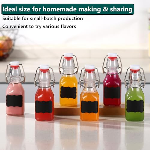 ZEBEIYU Swing Top Glass Bottles 4 oz With Flip Airtight Lids for Home Brewing, Beverages, Oil, Vinegar, Water, Soda, Kefir, Limoncello, Homemade liquor, vanilla（10 Pack - size: 4 oz