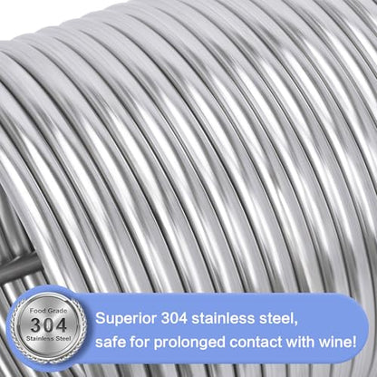 1/2" X 50Ft 304 Wort Chiller, Food Grade Stainless Steel Immersion Chiller Coil with 2X 6.5Ft Transparent Pipes, Home Water Chiller for Ice Bath Beer Brewing Water Cooler Equipment