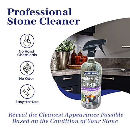Marblelife Granite & Quartz Cleaner, Safe & Powerful Granite Countertop Cleaner, Oil & Wax Free Quartz Countertop, Effective Stone Care & Cleaning, 32oz Spray - size: 32 Fl Oz (Pack of 1)