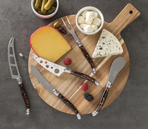 French Home 5-Piece Artisan Laguiole Tortoise Shell Cheese Knife Set - color: Tortoise Shell