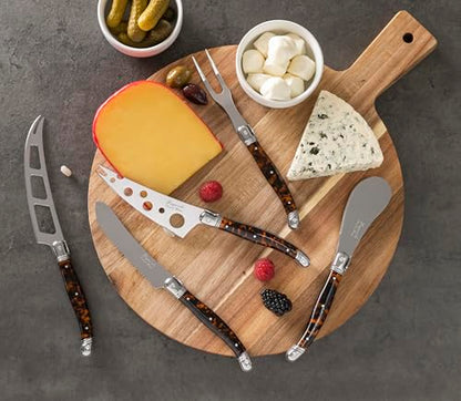 French Home 5-Piece Artisan Laguiole Tortoise Shell Cheese Knife Set - color: Tortoise Shell