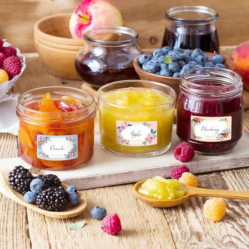 250 Pcs Blank Floral Handwritten Name Labels, Waterproof Oil Resistant Tear Resistant Removable No Residue Writeable Food Storage Stickers for Fridge, Jars, Food Containers, Pantry and Meal Prep