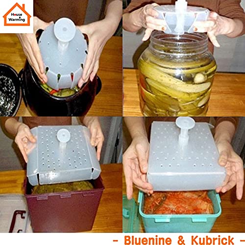 Balwoo - Press Plate - Principle of Fermentation Weight, Useful for Lots of Pickled Foods for Bucket Crock Batches Need Container Mouth Minimum Internal Diameter 14cm(5.5in) or More (Round White)