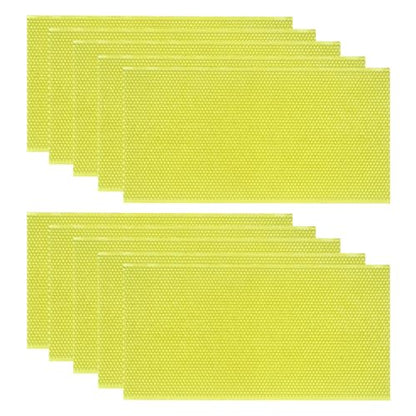 Beeswax Coated Foundation Sheets for Beehive Frames, 10-Pack Waxed Sheets with Plastic Comb Foundation, Essential Beekeeping Tool for Honey Bee Deep Frames, 8-1/2-Inch, Green