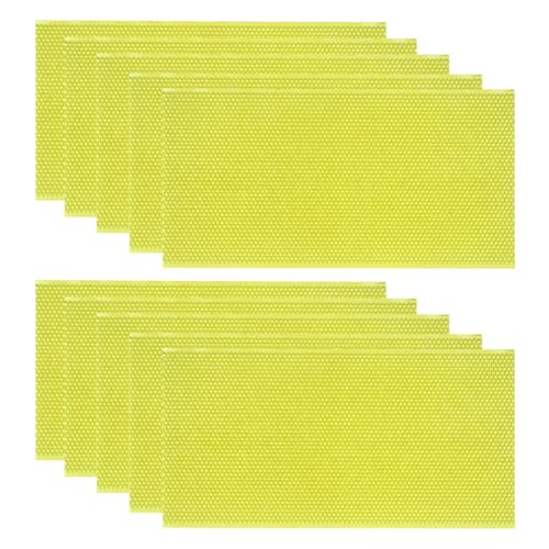 Beeswax Coated Foundation Sheets for Beehive Frames, 10-Pack Waxed Sheets with Plastic Comb Foundation, Essential Beekeeping Tool for Honey Bee Deep Frames, 8-1/2-Inch, Green
