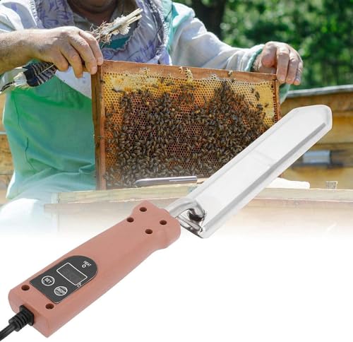 Electric Honey Uncapping Knife Reliable Honey Scraper Cutter Beekeeping Equipment Tools with Wood Handle Stainless Steel Blade for Beekeeper
